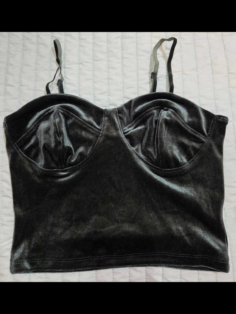 Ambiance Black Velvet Crop Bustier Tank